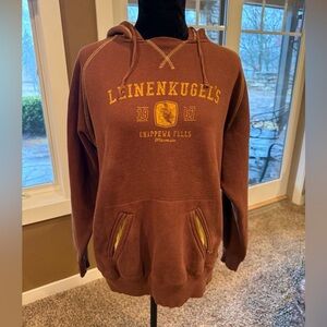 Vintage Leinenkugels Beer Brewing Co. Sweatshirt Brown Hoodie Men’s Size Large